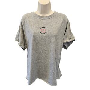 Life is good lig sz M (slub) oversized love tee shirt grey comfort casual 90s